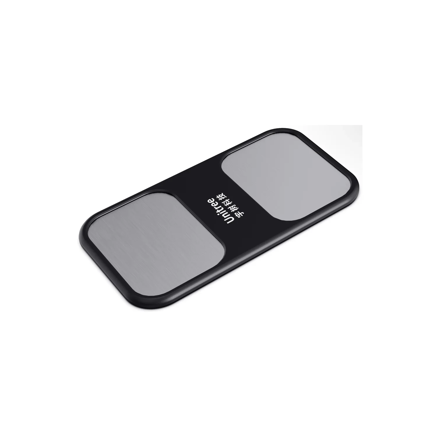 Unitree B2 Contact Charger Kit Dock – Charging Contact Pads Unitree B2 Contact Charger Kit dock at a three-quarter angle, showing the black frame, two brushed-metal charging contact pads and Unitree branding on a white background