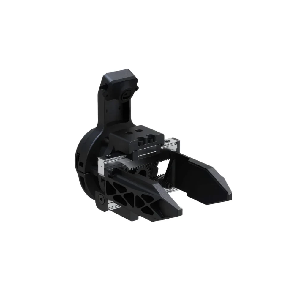 Unitree Dex1-1 Gripper Advanced Version Three-Quarter View Unitree Dex1-1 gripper Advanced version three-quarter view of the two-finger parallel gripper body on a white background