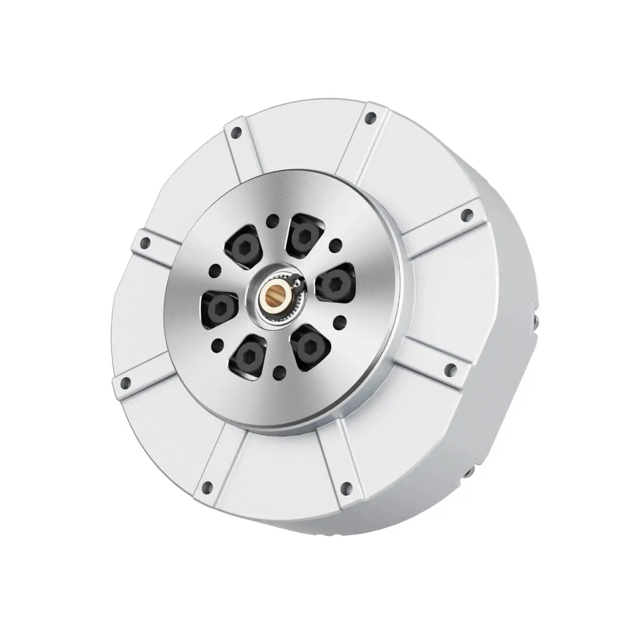 Unitree Go2 motor (GO-M8010-6) output face with pinion gear plate and cross-roller bearing, official Unitree shop photo, white background